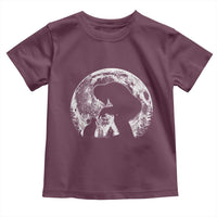 Fun Hand Boop Nose Bigfoot Cat Toddler T Shirt Sasquatch Full Moon