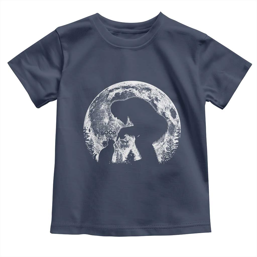 Fun Hand Boop Nose Bigfoot Cat Toddler T Shirt Sasquatch Full Moon