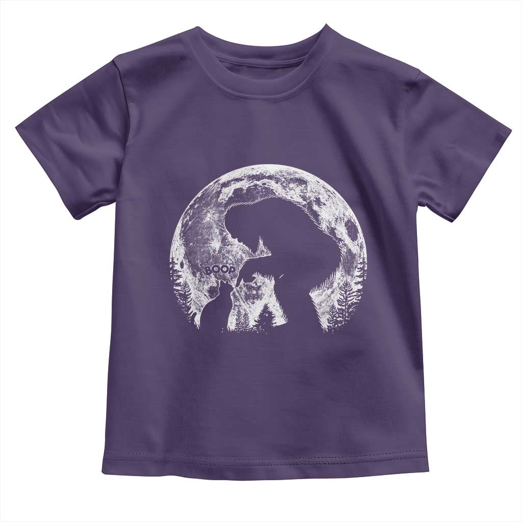 Fun Hand Boop Nose Bigfoot Cat Toddler T Shirt Sasquatch Full Moon
