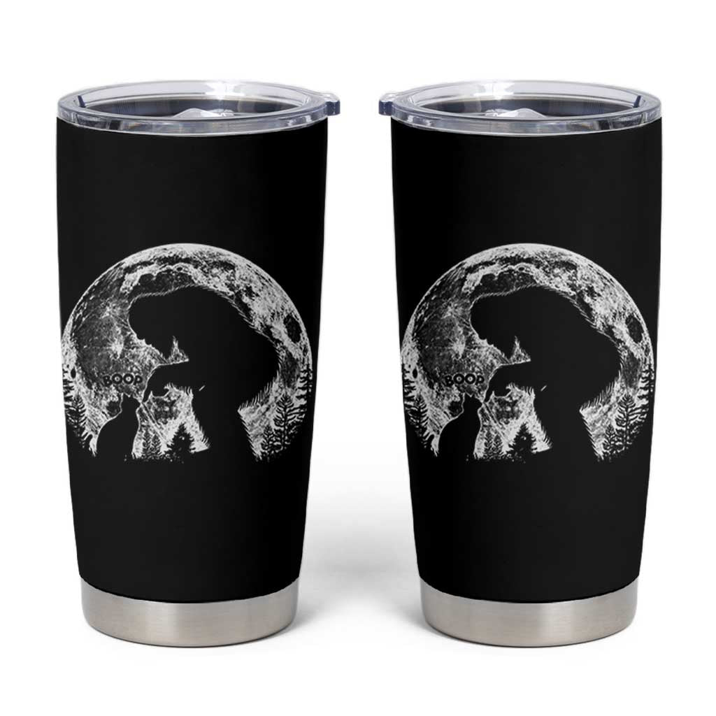 Fun Hand Boop Nose Bigfoot Cat Tumbler Cup Sasquatch Full Moon