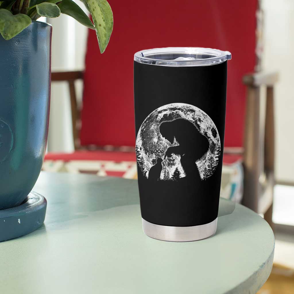 Fun Hand Boop Nose Bigfoot Cat Tumbler Cup Sasquatch Full Moon