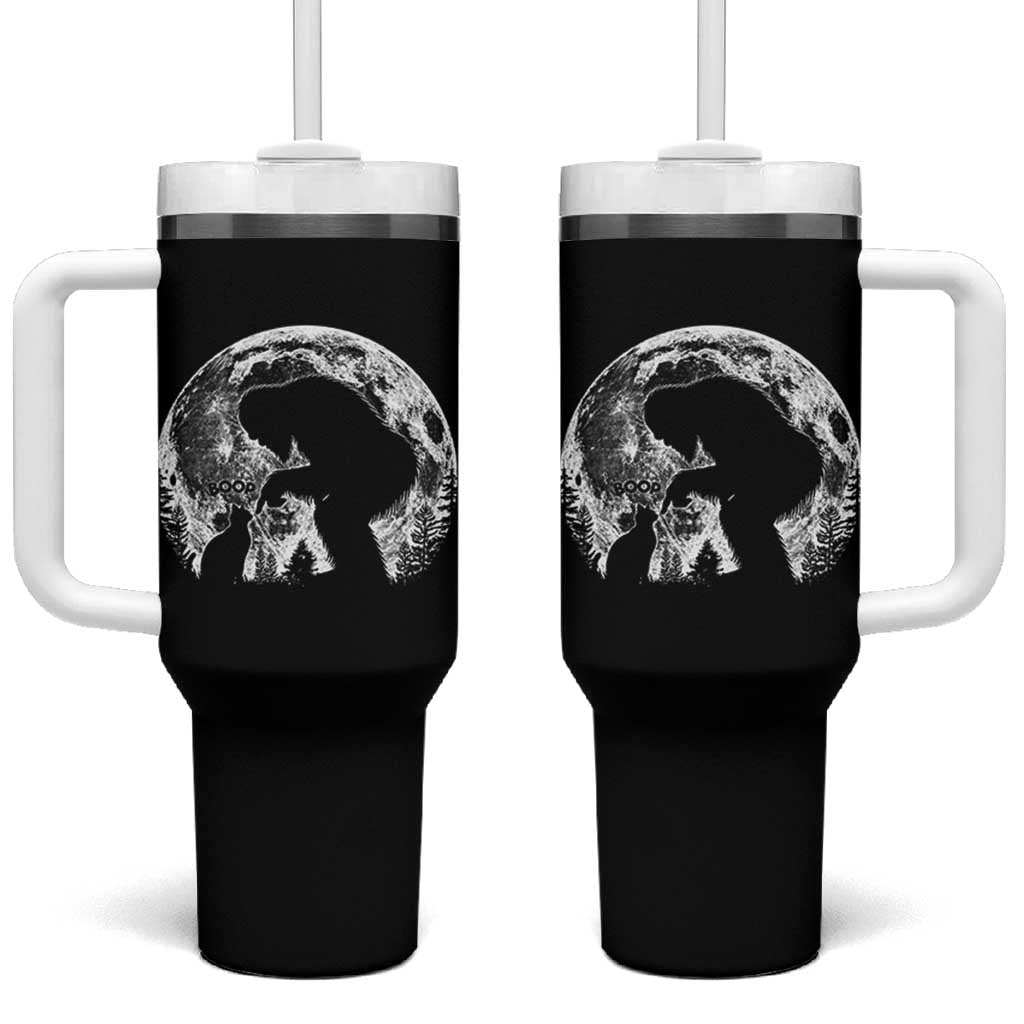 Fun Hand Boop Nose Bigfoot Cat Tumbler With Handle Sasquatch Full Moon