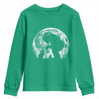 Fun Hand Boop Nose Bigfoot Cat Youth Sweatshirt Sasquatch Full Moon