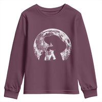 Fun Hand Boop Nose Bigfoot Cat Youth Sweatshirt Sasquatch Full Moon