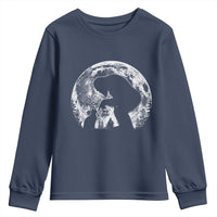 Fun Hand Boop Nose Bigfoot Cat Youth Sweatshirt Sasquatch Full Moon