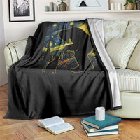 Fun Hand Boop Nose Bigfoot Cat Throw Blanket Sasquatch Starry Night Van Gogh