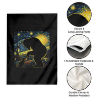 Fun Hand Boop Nose Bigfoot Cat Garden Flag Sasquatch Starry Night Van Gogh