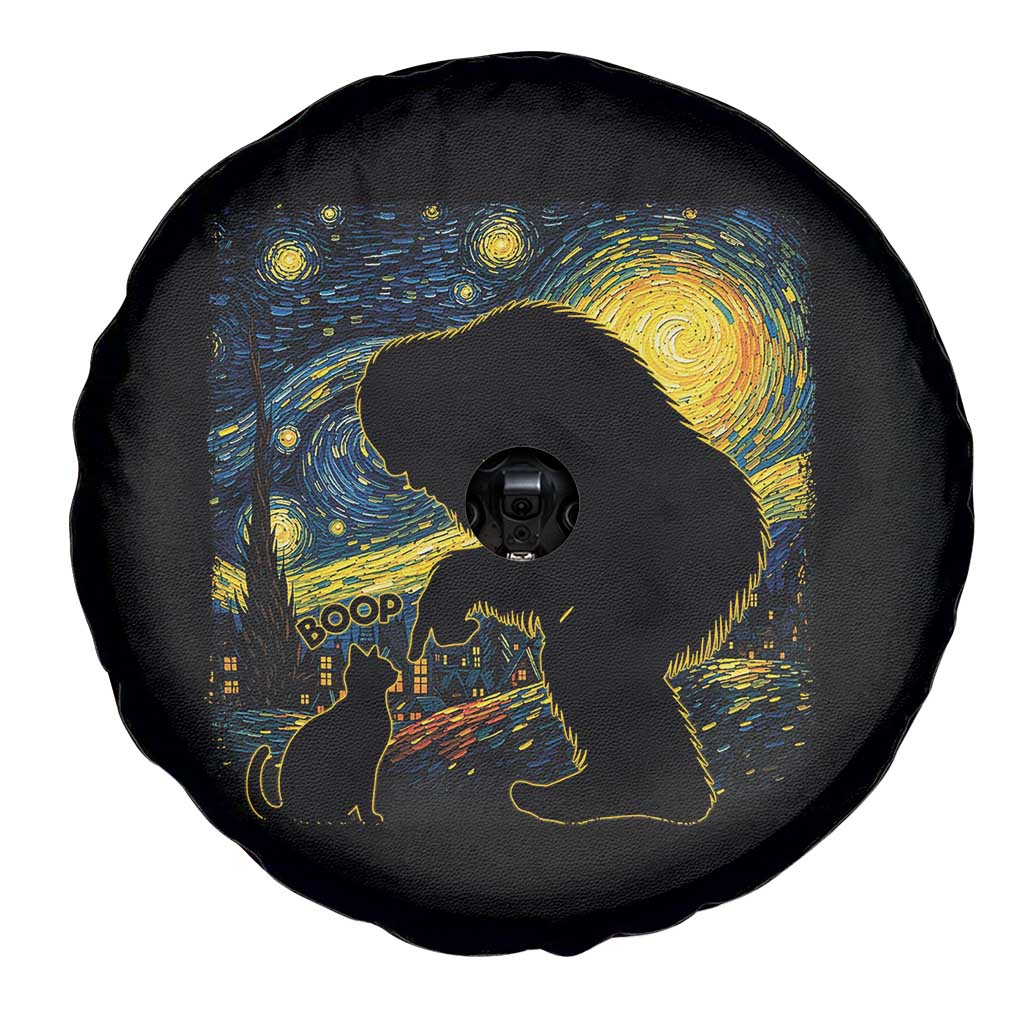 Fun Hand Boop Nose Bigfoot Cat Spare Tire Cover Sasquatch Starry Night Van Gogh