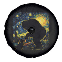 Fun Hand Boop Nose Bigfoot Cat Spare Tire Cover Sasquatch Starry Night Van Gogh