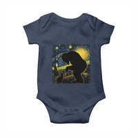Fun Hand Boop Nose Bigfoot Cat Baby Onesie Sasquatch Starry Night Van Gogh