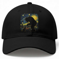 Fun Hand Boop Nose Bigfoot Cat Baseball Cap Sasquatch Starry Night Van Gogh