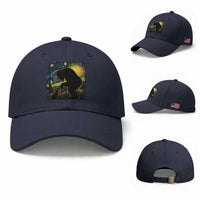 Fun Hand Boop Nose Bigfoot Cat Baseball Cap Sasquatch Starry Night Van Gogh