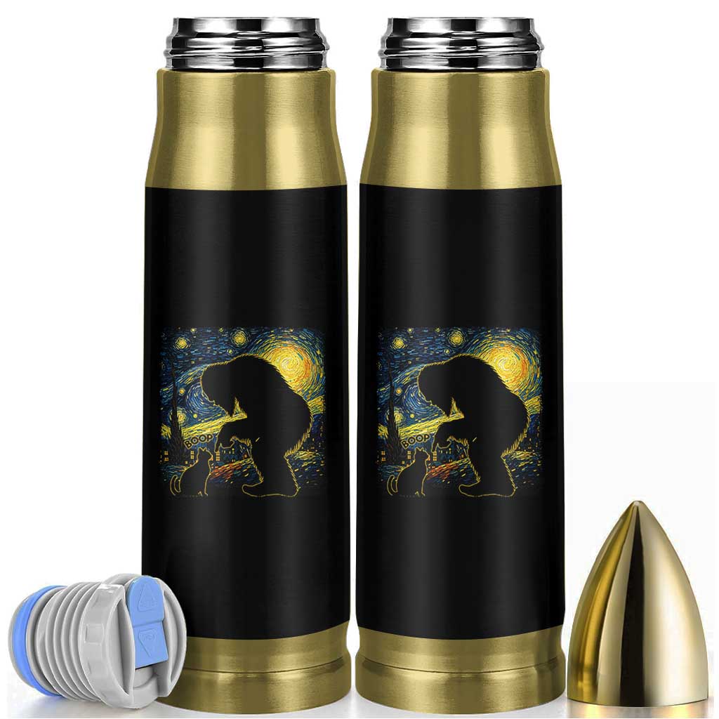 Fun Hand Boop Nose Bigfoot Cat Bullet Tumbler Sasquatch Starry Night Van Gogh