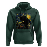 Fun Hand Boop Nose Bigfoot Cat Hoodie Sasquatch Starry Night Van Gogh