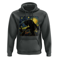 Fun Hand Boop Nose Bigfoot Cat Hoodie Sasquatch Starry Night Van Gogh