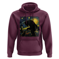 Fun Hand Boop Nose Bigfoot Cat Hoodie Sasquatch Starry Night Van Gogh