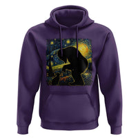 Fun Hand Boop Nose Bigfoot Cat Hoodie Sasquatch Starry Night Van Gogh