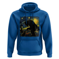 Fun Hand Boop Nose Bigfoot Cat Hoodie Sasquatch Starry Night Van Gogh
