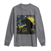 Fun Hand Boop Nose Bigfoot Cat Long Sleeve Shirt Sasquatch Starry Night Van Gogh
