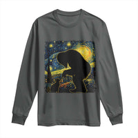 Fun Hand Boop Nose Bigfoot Cat Long Sleeve Shirt Sasquatch Starry Night Van Gogh