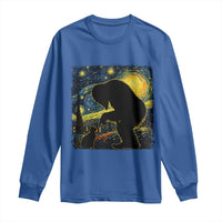 Fun Hand Boop Nose Bigfoot Cat Long Sleeve Shirt Sasquatch Starry Night Van Gogh