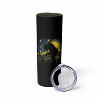 Fun Hand Boop Nose Bigfoot Cat Skinny Tumbler Sasquatch Starry Night Van Gogh