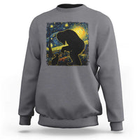 Fun Hand Boop Nose Bigfoot Cat Sweatshirt Sasquatch Starry Night Van Gogh