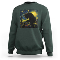Fun Hand Boop Nose Bigfoot Cat Sweatshirt Sasquatch Starry Night Van Gogh