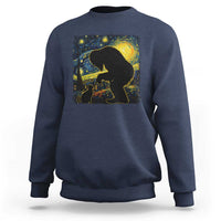 Fun Hand Boop Nose Bigfoot Cat Sweatshirt Sasquatch Starry Night Van Gogh