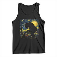 Fun Hand Boop Nose Bigfoot Cat Tank Top Sasquatch Starry Night Van Gogh
