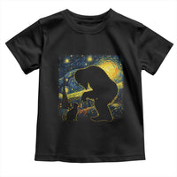 Fun Hand Boop Nose Bigfoot Cat Toddler T Shirt Sasquatch Starry Night Van Gogh