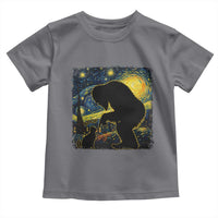Fun Hand Boop Nose Bigfoot Cat Toddler T Shirt Sasquatch Starry Night Van Gogh