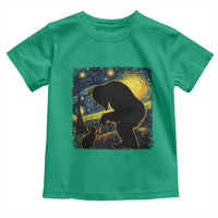 Fun Hand Boop Nose Bigfoot Cat Toddler T Shirt Sasquatch Starry Night Van Gogh