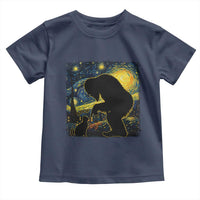 Fun Hand Boop Nose Bigfoot Cat Toddler T Shirt Sasquatch Starry Night Van Gogh