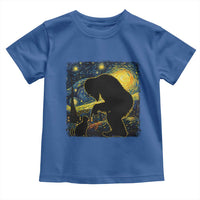 Fun Hand Boop Nose Bigfoot Cat Toddler T Shirt Sasquatch Starry Night Van Gogh