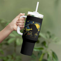 Fun Hand Boop Nose Bigfoot Cat Tumbler With Handle Sasquatch Starry Night Van Gogh