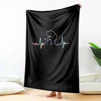 Fun Hand Boop Nose Bigfoot Cat Throw Blanket Heartbeat Sasquatch Cat Lover Animal Silhouette