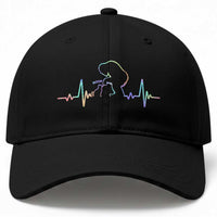 Fun Hand Boop Nose Bigfoot Cat Baseball Cap Heartbeat Sasquatch Cat Lover Animal Silhouette