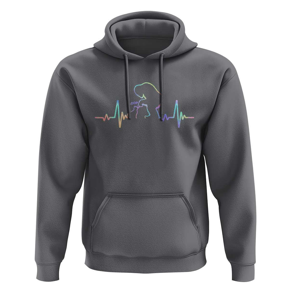 Fun Hand Boop Nose Bigfoot Cat Hoodie Heartbeat Sasquatch Cat Lover Animal Silhouette