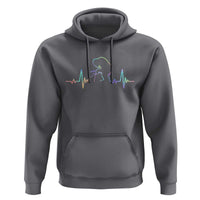 Fun Hand Boop Nose Bigfoot Cat Hoodie Heartbeat Sasquatch Cat Lover Animal Silhouette