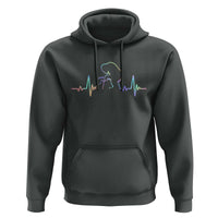 Fun Hand Boop Nose Bigfoot Cat Hoodie Heartbeat Sasquatch Cat Lover Animal Silhouette