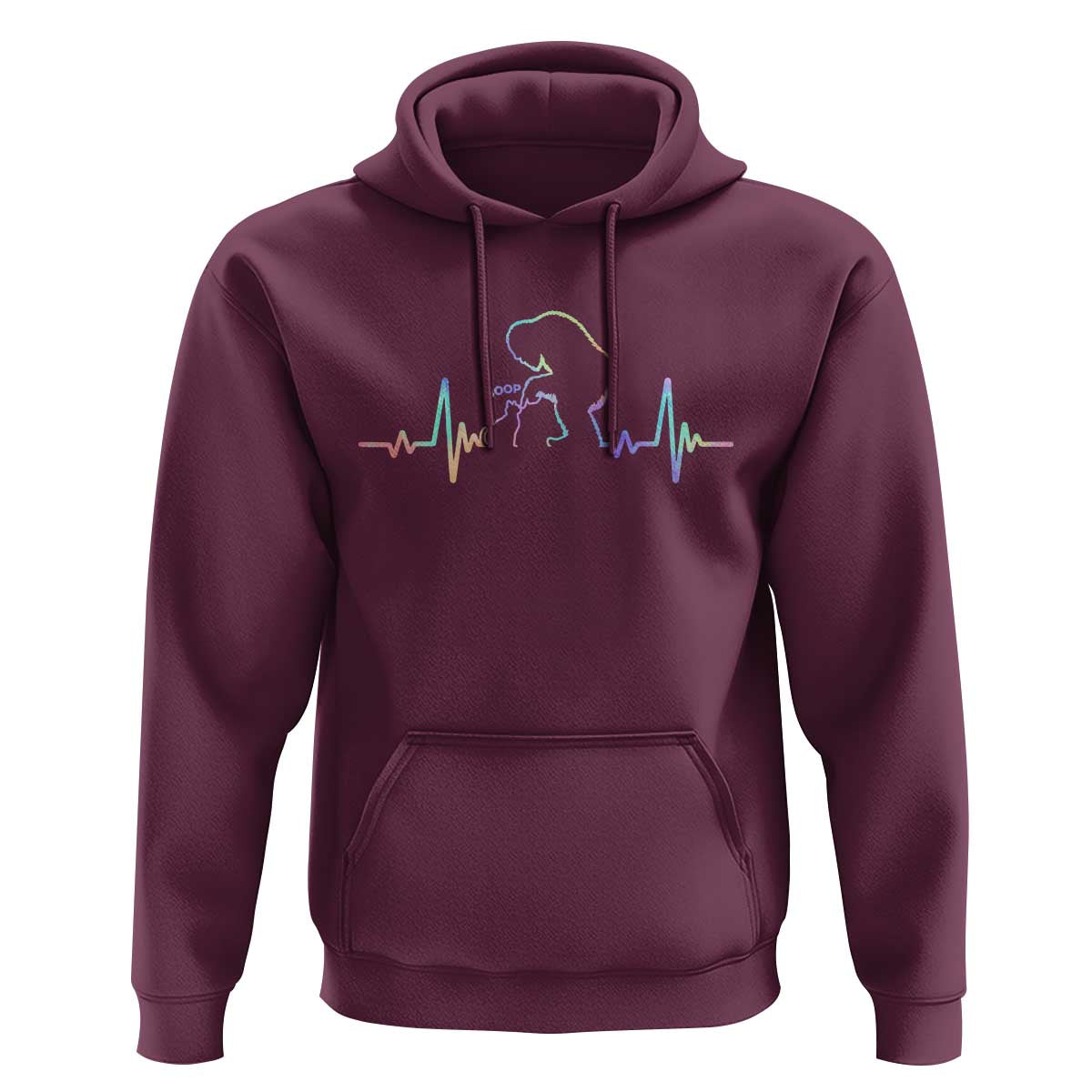 Fun Hand Boop Nose Bigfoot Cat Hoodie Heartbeat Sasquatch Cat Lover Animal Silhouette