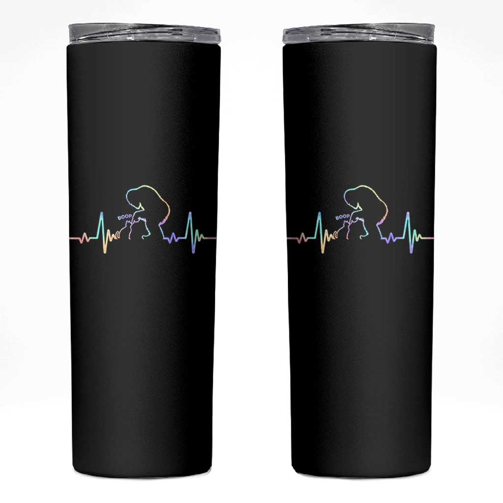 Fun Hand Boop Nose Bigfoot Cat Skinny Tumbler Heartbeat Sasquatch Cat Lover Animal Silhouette