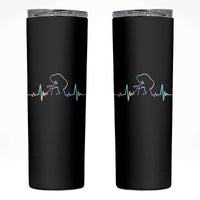 Fun Hand Boop Nose Bigfoot Cat Skinny Tumbler Heartbeat Sasquatch Cat Lover Animal Silhouette