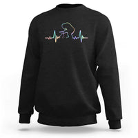 Fun Hand Boop Nose Bigfoot Cat Sweatshirt Heartbeat Sasquatch Cat Lover Animal Silhouette