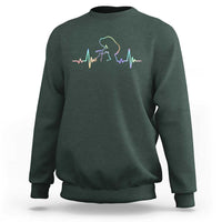 Fun Hand Boop Nose Bigfoot Cat Sweatshirt Heartbeat Sasquatch Cat Lover Animal Silhouette