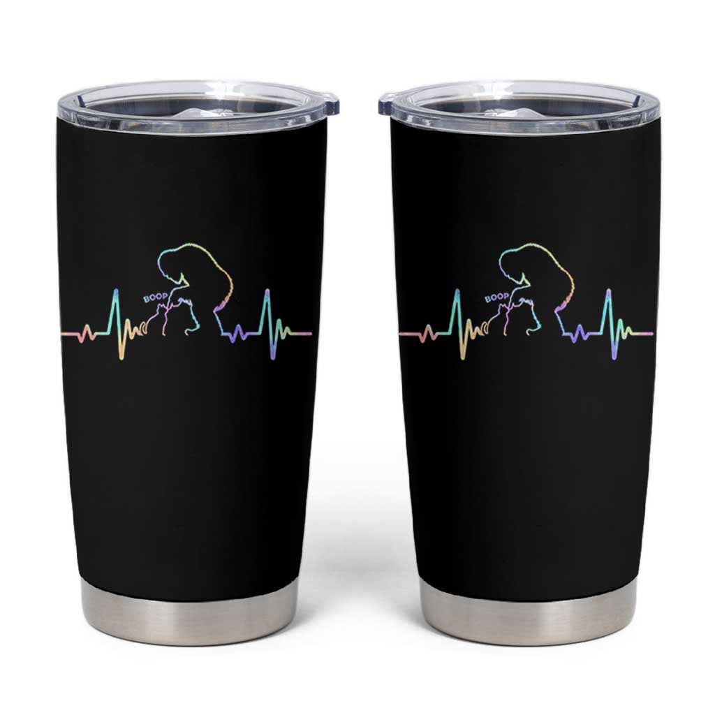 Fun Hand Boop Nose Bigfoot Cat Tumbler Cup Heartbeat Sasquatch Cat Lover Animal Silhouette