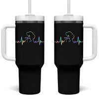Fun Hand Boop Nose Bigfoot Cat Tumbler With Handle Heartbeat Sasquatch Cat Lover Animal Silhouette