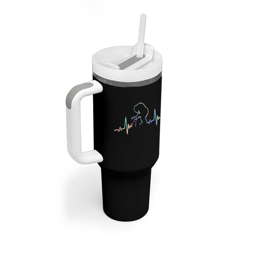 Fun Hand Boop Nose Bigfoot Cat Tumbler With Handle Heartbeat Sasquatch Cat Lover Animal Silhouette