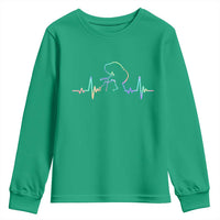 Fun Hand Boop Nose Bigfoot Cat Youth Sweatshirt Heartbeat Sasquatch Cat Lover Animal Silhouette